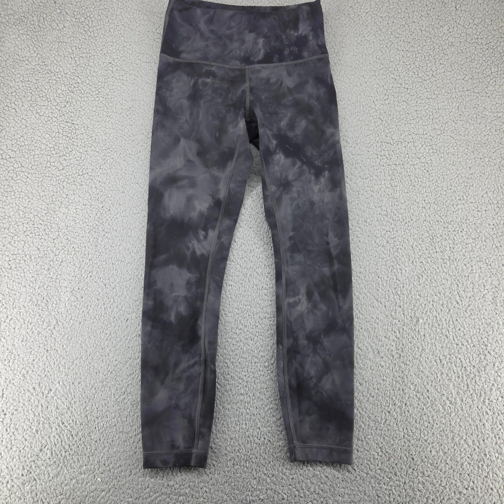 Lululemon Time To Sweat Crop Leggings Womens 6 Gray Tie Dye High Rise Yoga